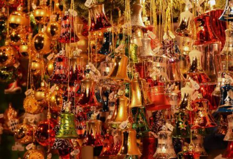 Subscription Boxes - Christmas decorations are displayed in a store