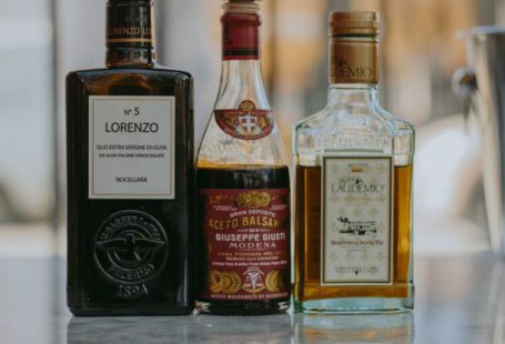 Food Brands - Bottles of Olive Oil and Balsamic Vinegar